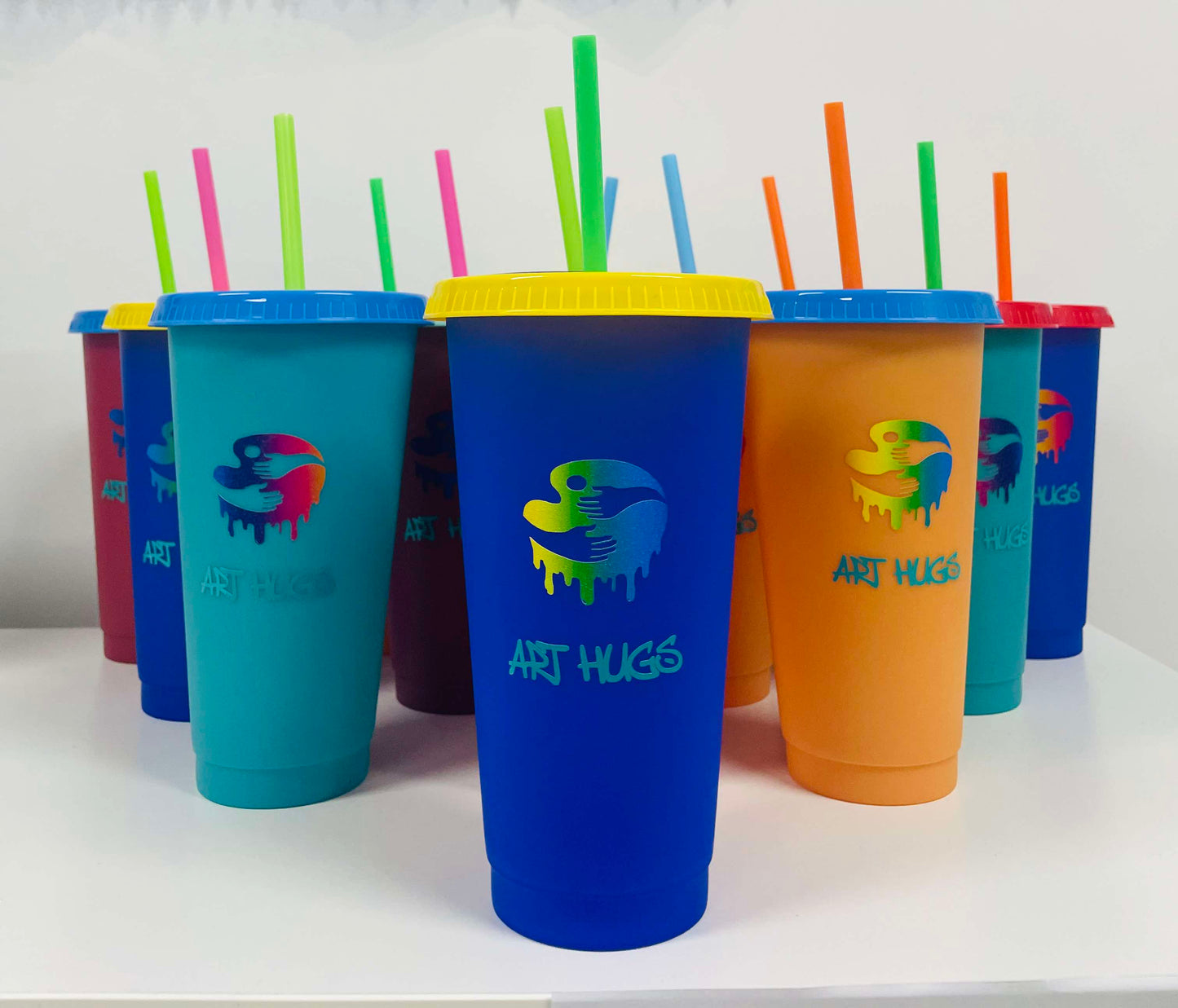 Hyper-colour drinking cups